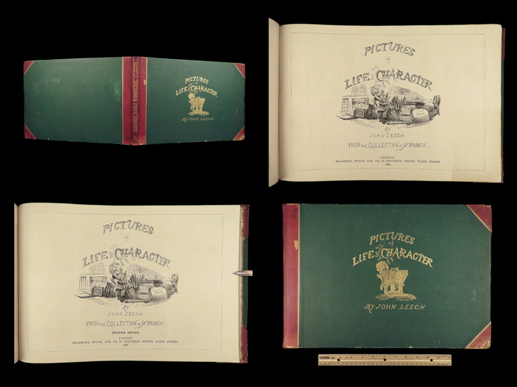 1865 famed illustrations punch pictures of life & character john leech comic art |   “<em>pictures of life & character by john leech”</em> is a compilation from the renowned mr. Punch collection, showcasing the quirks and nuances of 19th-century british society. Through a plethora of woodcut engravings, ranging from 1 to 6 per page, leech, a celebrated english caricaturist, brings forth a blend of humorous and sharp observations. Renowned for his contributions to punch magazine, leech masterfully combines political satire and light-hearted social comedy, offering readers a delightful window into the era’s middle-class sensibilities.   this 1865 volume includes the first and second series of john leech’s pictorial collections.