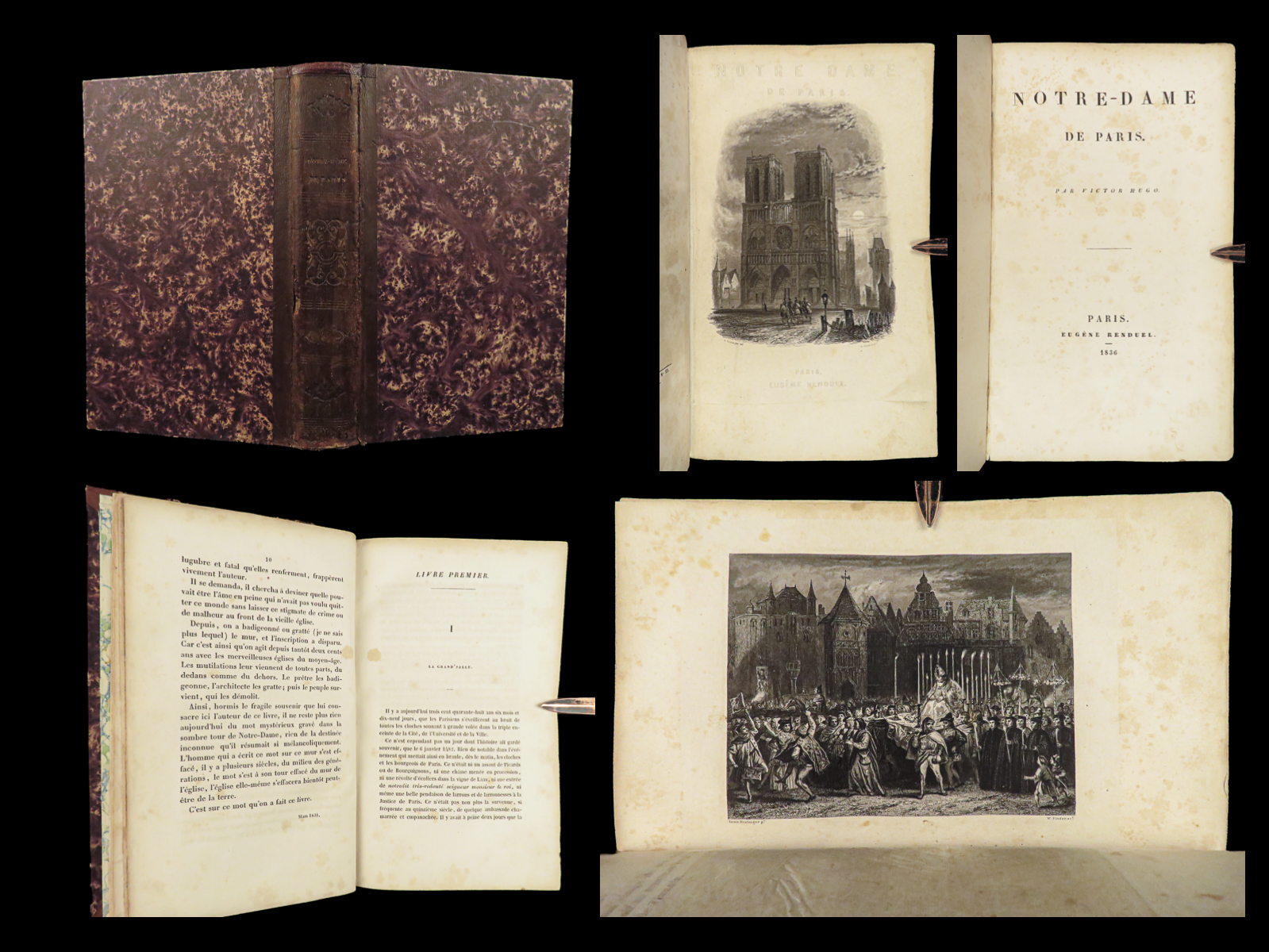 1836 Hunchback of Notre Dame de Paris 1st Illustrated ed Victor Hugo French