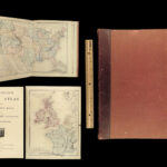 1862 ATLAS 34 MAPS Egypt China Scotland Ireland USA Color Illustrated Eton RARE
