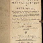 1778 Mathematics & Physics Ozanam Recreations Magic Navigation Optics Science 4v