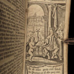 1663 Luneberg German Bible Illustrated Catechism 56 Woodcut Scenes FINE BINDING