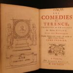 1699 Life & Comedies of TERENCE Greek Roman Plays Theatre French Latin Dacier 3v