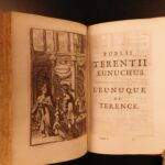 1699 Life & Comedies of TERENCE Greek Roman Plays Theatre French Latin Dacier 3v