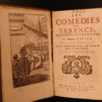 1699 Life & Comedies of TERENCE Greek Roman Plays Theatre French Latin Dacier 3v