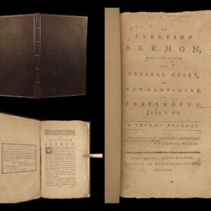 1785 Colonial America Revolution 1ed Belknap Election Sermon in New Hampshire