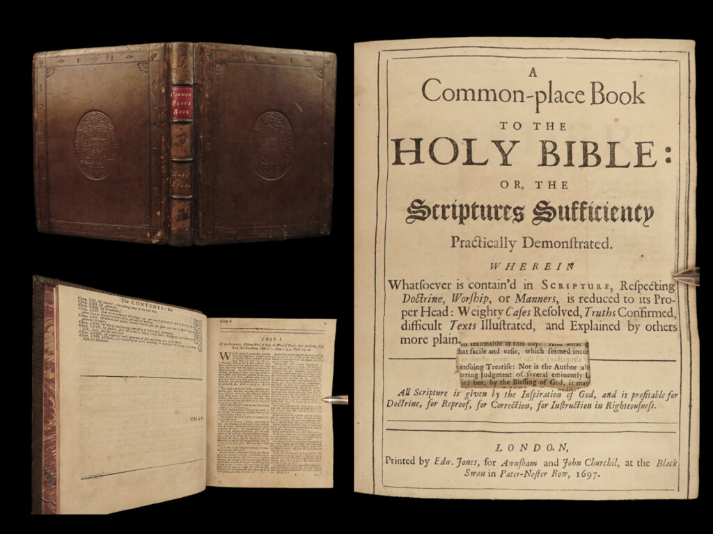 1697 john locke commonplace book bible interpretation miracles demons angels | <em>“i have always thought the actions of men the best interpreters of their thoughts. ” </em> <em>– john locke  </em>   john locke was without question one of the world’s most important philosophical thinkers. He published books on human understanding and was the first to describe the idea of ‘blank state’ of the mind. However, in 1685, locke published the first of his ‘commonplace books’ in which he described the formulas for understanding ideas, quotations, and sayings. This style of writing proved effective for learners so many other writers began publishing common-place books to build on the popularity established by locke.   one such work was “<em>a commonplace book to the holy bible</em>” – an anonymously published supplement to scripture reading and interpretation. It provides extensive descriptions on the character of god, the relationship between christ and the church, on saints, and the roles and duties believers. This book has long been attributed to john locke, but this attribution has been contested in modern scholarship.