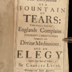 1677 RARE Fons Lachrymarum by Royalist John Quarles English Civil War Poems