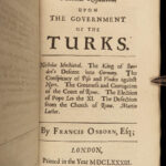 1689 Osborne on Queen Elizabeth & King James I Ottomans Turks Advice to Son 4in1