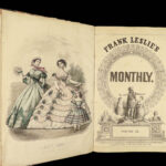 1861 FANTASTIC Civil War 1ed Frank Leslie Monthly FASHION Dress Hair-Dos FOLIO