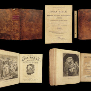 1825 Holy BIBLE Illustrated King James KJV Boston Teprell Old & New + Apocrypha