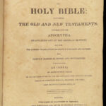 1825 Holy BIBLE Illustrated King James KJV Boston Teprell Old & New + Apocrypha