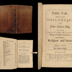 1696 FAMED Table Talk of English John Selden Law Money Economics Honesty Success