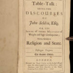 1696 FAMED Table Talk of English John Selden Law Money Economics Honesty Success