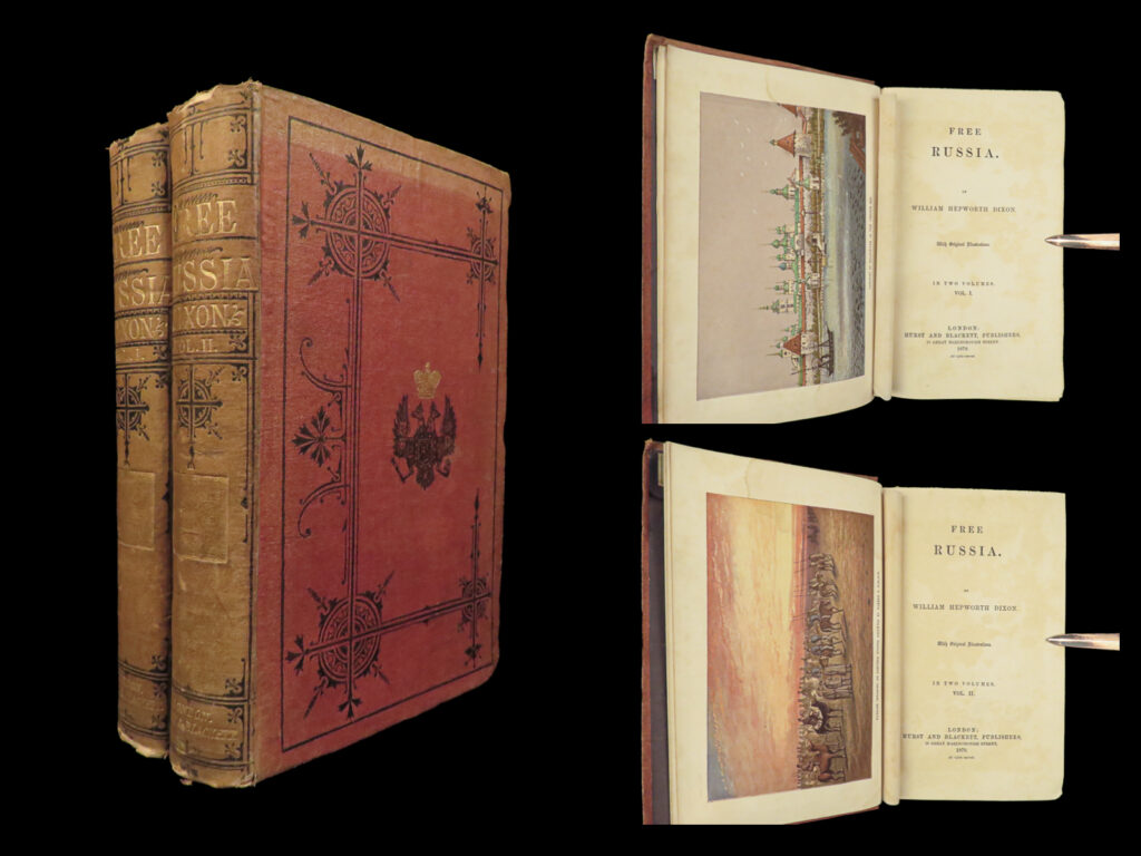 1870 free russia 1ed travelogue kozaks crimean war pilgrims military illustrated | william h dixon an a 19<sup>th</sup>-century english travel writer who wrote numerous travelogues on various countries and regions. He traveled extensively throughout the world gaining understanding of world cultures, architecture, social systems, and landscapes which gave him the influence he needed to embark on his travel books. One of his most desirable was ‘<em>free russia’</em> which has become an <strong>excellent resource in the history of russian military, kozaks, and russian pilgrims following the crimean war. </strong>