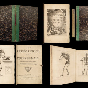 1760 RARE Human ANATOMY Surgery Atlas Roger Piles + Audran Proportions FOLIO 2n1