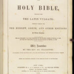 1853 HUGE Holy BIBLE Catholic Rheims EXQUISITE Art Apocrypha Doyle Family Vulgate