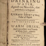 1656 HEALTH 1ed Drinking Water in 1600s England BEER WINE Opium Medicine Short