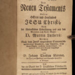 1770 German BIBLE New Testament Martin Luther + Commentary Speyer Vellum Binding