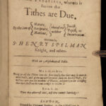 1646 Henry Spelman 1ed Tithes Too Hot Church of England Civil War + Apology 3in1