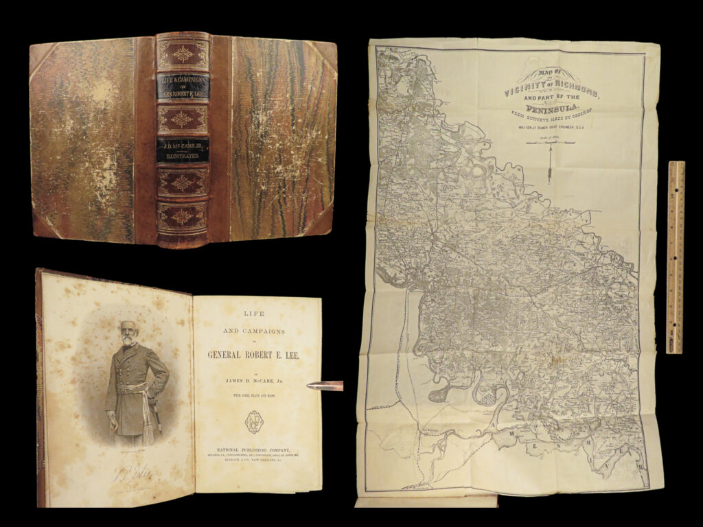 1866 robert e lee 1ed confederate campaigns civil war virginia maps mccabe | <em>“it is well that war is so terrible, or we should grow too fond of it. ”</em> – robert e. Lee <em> </em> following the american civil war, several biographical sketches were furiously published on the lives and military involvement of notable war heroes, officers, and battles from the civil war. No other confederate officer was more widely studied than robert e. Lee.   james dabney mccabe jr, a confederate supporter, was a prolific writer on a variety of subjects. His “<em>life and campaigns of general robert e. Lee</em>” was first published during lee’s life, just a year after his surrender. Per nevins, “more campaigns than life; the author attempted to present the events of the war in a fair and dispassionate manner. ”