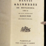 1834 DANTE Convivio The Banquet Monarchia Medieval Poetry Italian 5v Set RARE