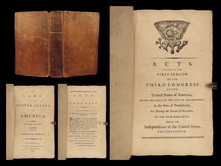 Image of 1796 EARLY USA 1st ed Laws of United States America Flag Congress Politics Taxes
