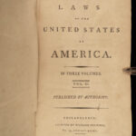 1796 EARLY USA 1st ed Laws of United States America Flag Congress Politics Taxes