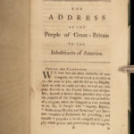1775 Continental Congress 1ed Dalrymple FAMED Address to Colonial AMERICA USA
