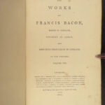 1803 STUNNING Sir Francis BACON Complete Works Natural History Science Essay 10v