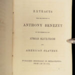 1858 SLAVERY Benezet & John Wesley on Early American Slave Trade Philadelphia