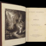 1870 BIBLE Night Scenes EXQUISITE Gustave DORE Art Illustrated Beautiful Binding