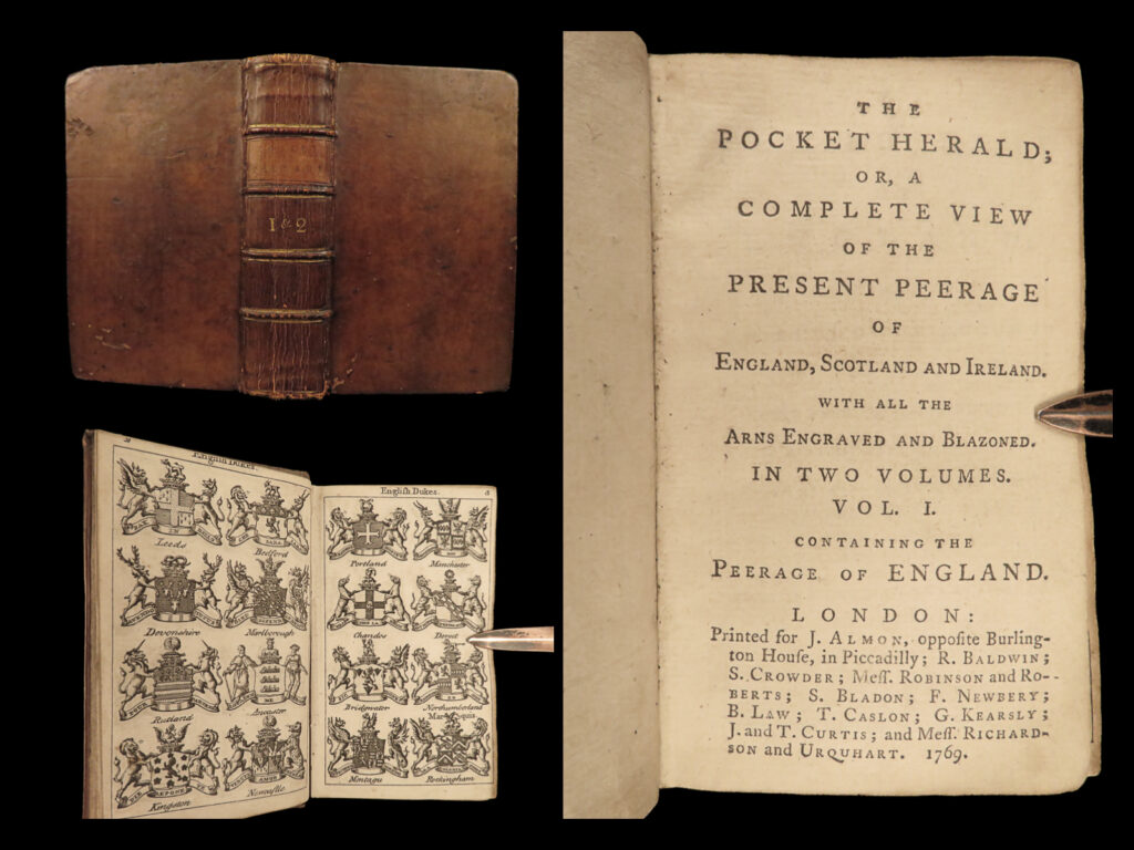 1769 british peerage scotland ireland illustrated coat-of-arms scottish heraldry | ‘<em>the peerage of scotland’</em> is a rare, 18<sup>th</sup>-century reference of scottish and british genealogy and heraldry. This 1769 edition of edward kimber’s “<em>peerage</em>” contains <strong><u>hundreds of engraved figures</u></strong> of scottish, english, irish, and british coats-of-arms – arms of earls, dukes, barons, and viscounts. Each of the fine engravings contains a thorough description of the peerage and nobility.