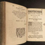 1599 Claudius Aelianus Varia Historia Greco-Roman History Greek Mythology Latin