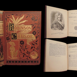 1864 Robinson Crusoe Daniel Defoe Voyages Illustrated Shipwreck English CLASSIC