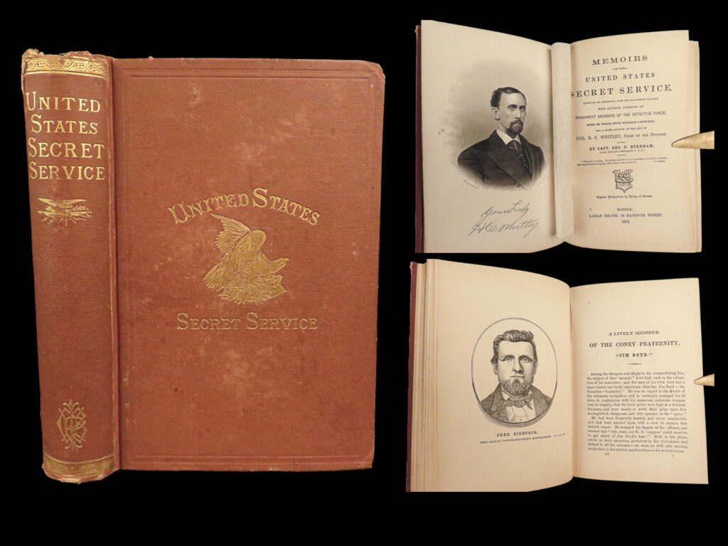 1872 us secret service 1ed law enforcement crime conspiracy detective burnham | secret service branches of law enforcement have always existed with some level of mystery to the public. This was even more true in the 19<sup>th</sup>-century when information about the members of the secret service was harder to come by. Author and service captain george burnham wrote a memoir of members and detectives of the secret service offering details of their lives as well as reports of iconic cases and crime conspiracies during their tenures.