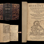 1596 Bible & Letters of Saint Jerome Church History Asceticism Louvain Unicorn