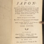 1754 Charlevoix JAPAN 1ed Jesuit Voyages TOKYO Maps Ships FAMOUS Korea China 6v