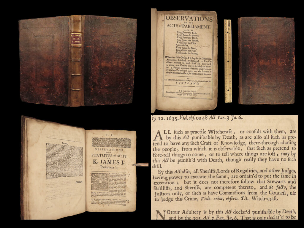 1686 witch trials 1ed england parliament mackenzie scotland english queen mary | ‘bloody’ george mackenzie was a 17<sup>th</sup>-century scottish lawyer who is <strong>remembered for his harsh treatment of covenanters, witches, and criminals</strong>. As a member of the scottish parliament, mackenzie published a collection of his own observations on the acts and laws established by numerous british royals including queen mary, kings james i-vi, charles i and charles ii.   notably, the acts and discussions covered a wide variety of topics, as could be expected. It is, however, those that pertained to witches and witchcraft garnered the most attention. During the reign of queen mary, the 73<sup>rd</sup> act covered the <strong><u>practice of witchcraft, as well as consulting witches or foretelling the future</u></strong> – an act punishable by death!