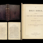 1868 ENORMOUS Family Holy BIBLE King James KJV Johnston Family HUGE FOLIO