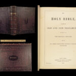 1868 ENORMOUS Family Holy BIBLE King James KJV Johnston Family HUGE FOLIO