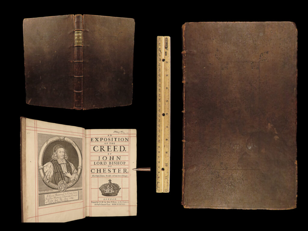 1683 apostle’s creed anglican church england john pearson bible folio theology | <em>“i believe in god, the father almighty, maker of heaven and earth. I believe in jesus christ, god’s only son, our lord. ”</em> – apostles’ creed <em> </em> <em>‘exposition of the creed’ </em>was a work by john pearson, originally published in 1659. A collection of articles based on sermons pearson delivered, it is considered the most influential work on the apostles’ creed in the anglican church. According to lowndes, this work is <strong>“<u>one of the most finished and most valuable pieces of theology in our language</u>. ” </strong>(lowndes 1810) the dnb notes of this work that it “forms a complete catena of the best authorities upon doctrinal points. ”