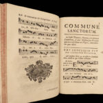 1736 Music CHANT 1ed Auxerre France Processional Catholic Hymns Latin Burgundy