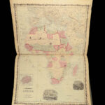 1860 Johnson Family ATLAS Geography Color 92 MAPS Texas California New York HUGE
