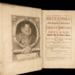 1722 William Camden Britannia Britain MAPS Coins Queen Elizabeth STONEHENGE 2v