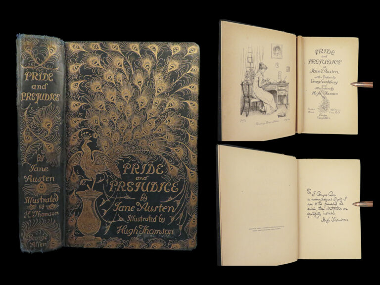 Image of 1894 Pride & Prejudice 1ed PEACOCK BINDING Jane Austen Romantic English Thomson
