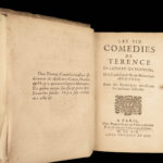 1659 TERENCE Comedies Greco-Roman Plays Latin French Peyrarede Commentary RARE