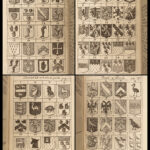 1730 Art of HERALDRY Emblems Illustrated Coats-of-Arms UNICORNS England Blome