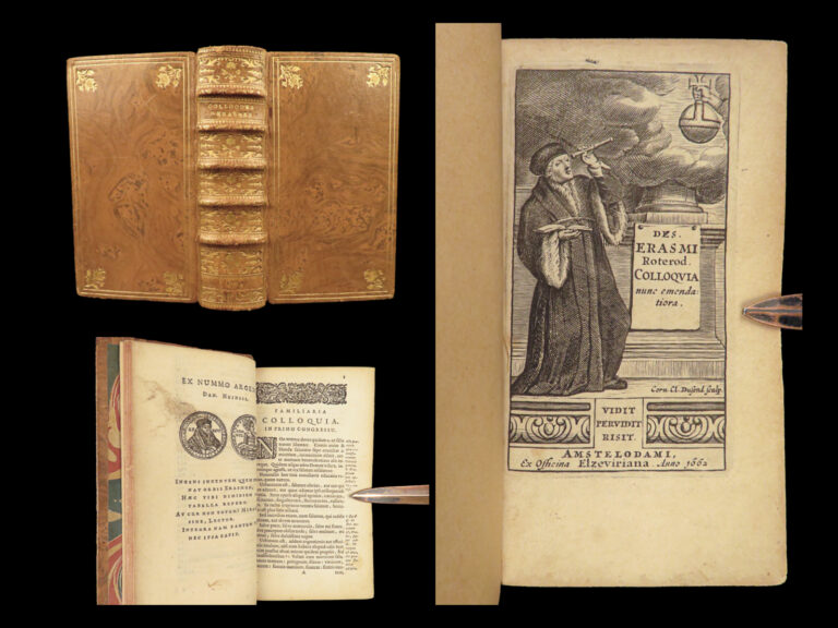 Image of 1662 Erasmus Colloquies Humanism Rhetoric Philosophy War Latin Elzevier RARE