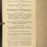 1765 Gardeners Kalendar PLANTS Botany Illustrated Flowers Miller English GARDENS