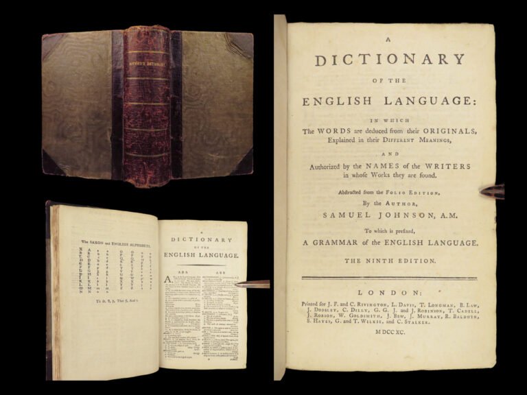 Image of 1790 Samuel Johnson FAMED Dictionary English Language Shakespeare Words Blagden